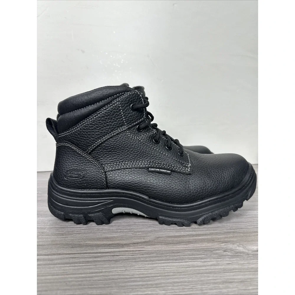 Skechers Burgin-Tarlac‎ Steel Toe Boot Black Mens Size 10.5W